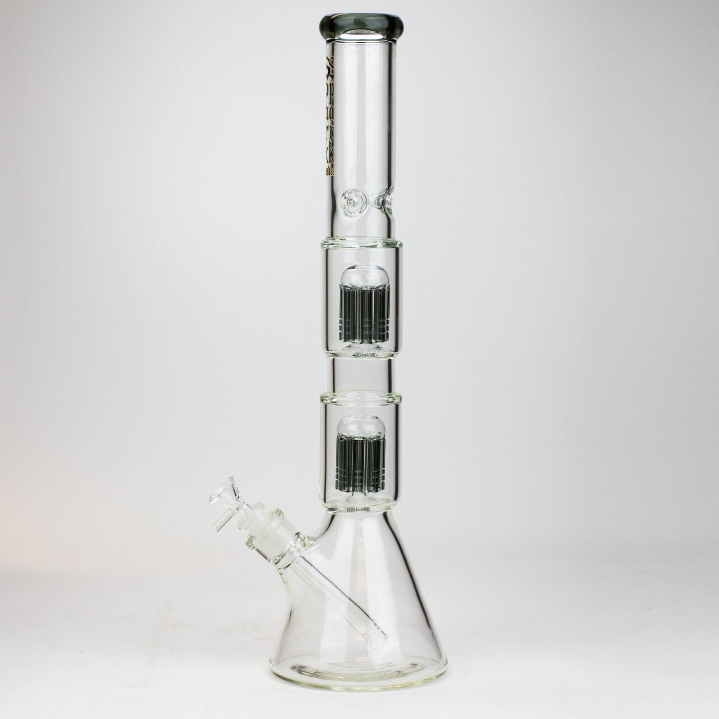 19" SPARK 7 mm double percolator glass water bong_8