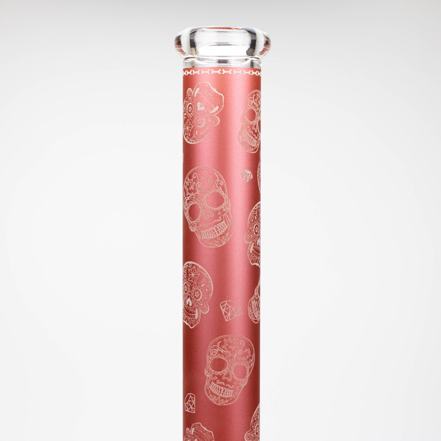 18" Skull Glow in the dark 7 mm glass water bong_12