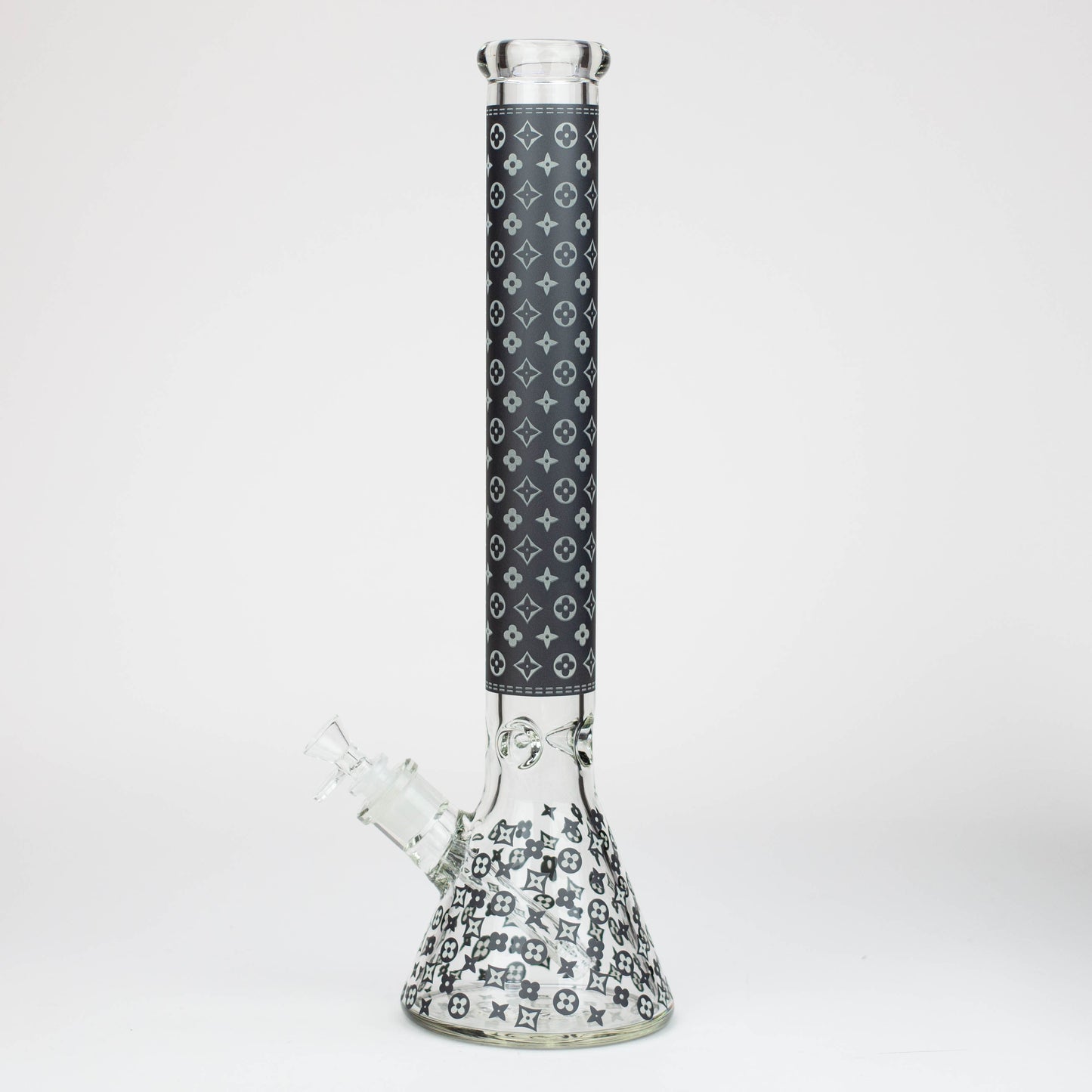 18" LV Glow in the dark 7 mm glass water bong_11