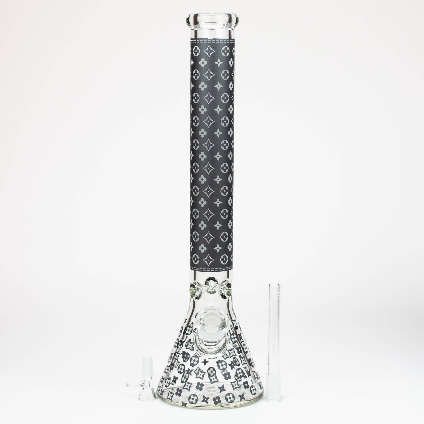 18" LV Glow in the dark 7 mm glass water bong_4