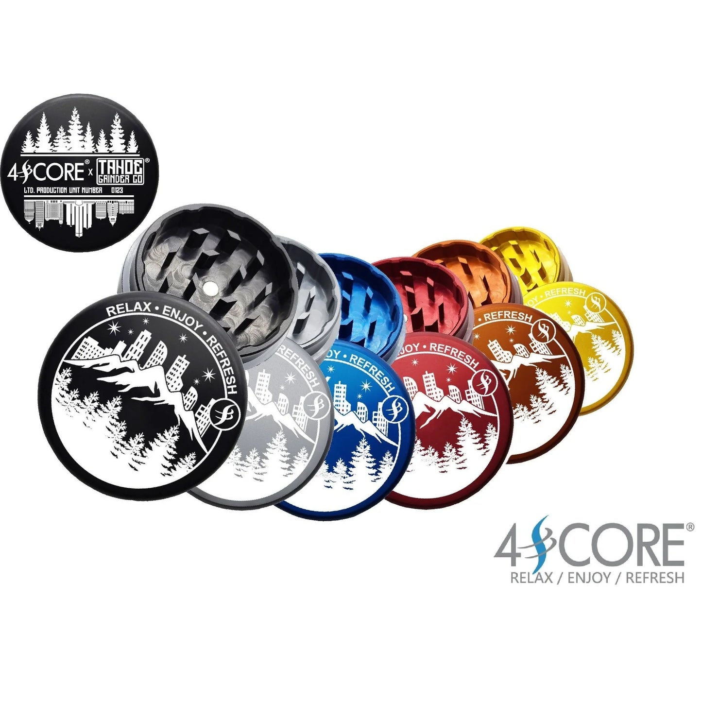 4SCORE®️ x Tahoe Grinder Co. USA made 2 PCS Herb Grinder - Limited Edition_0