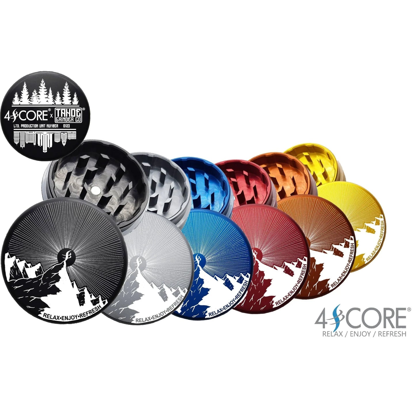 4SCORE®️ x Tahoe Grinder Co. USA made 2 PCS Herb Grinder - Limited Edition_7