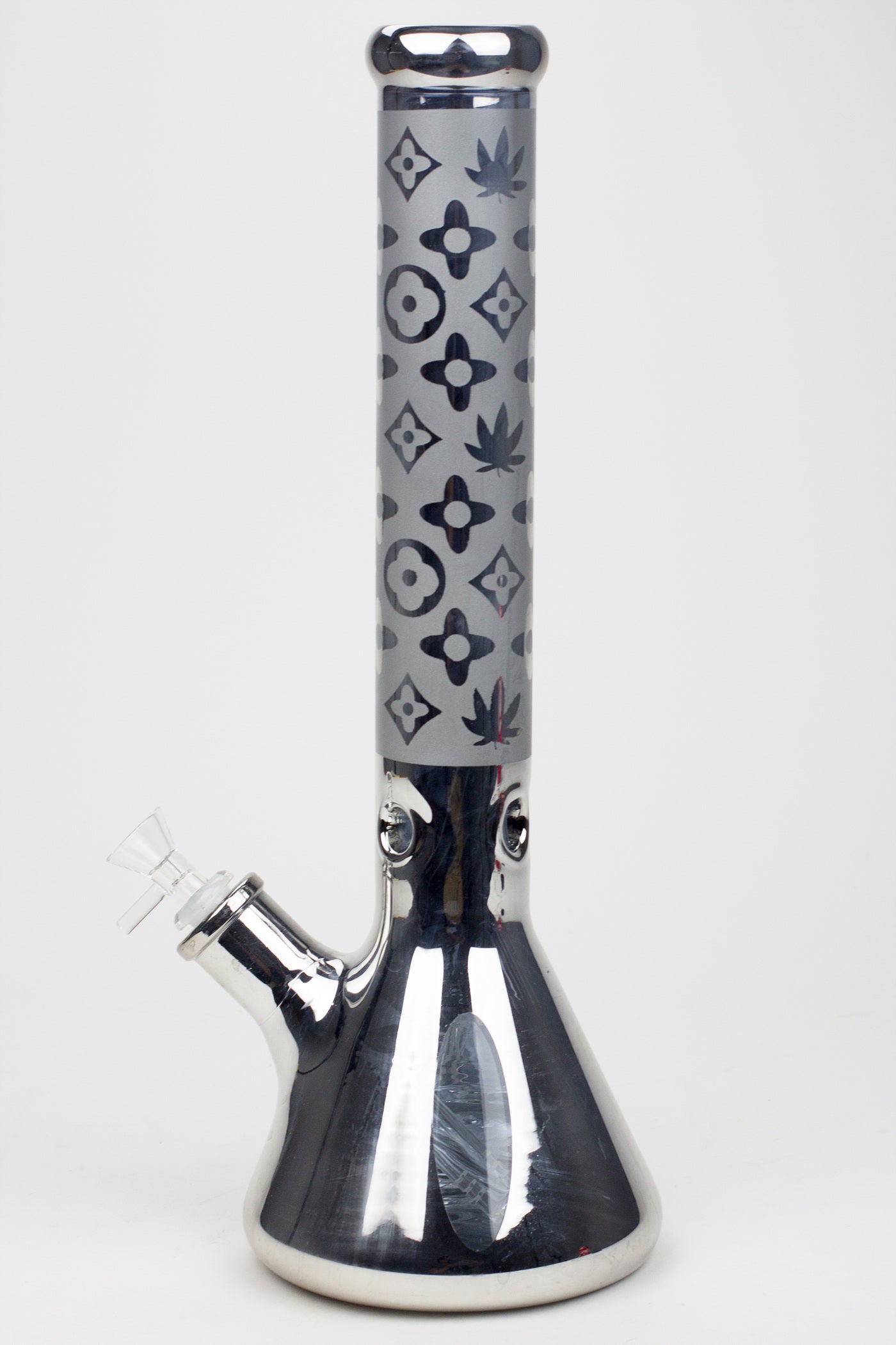 16" Luxury pattern 7 mm metallic beaker bong_7
