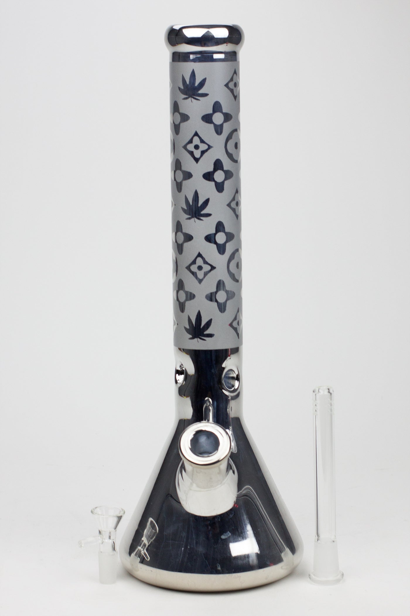 16" Luxury pattern 7 mm metallic beaker bong_2