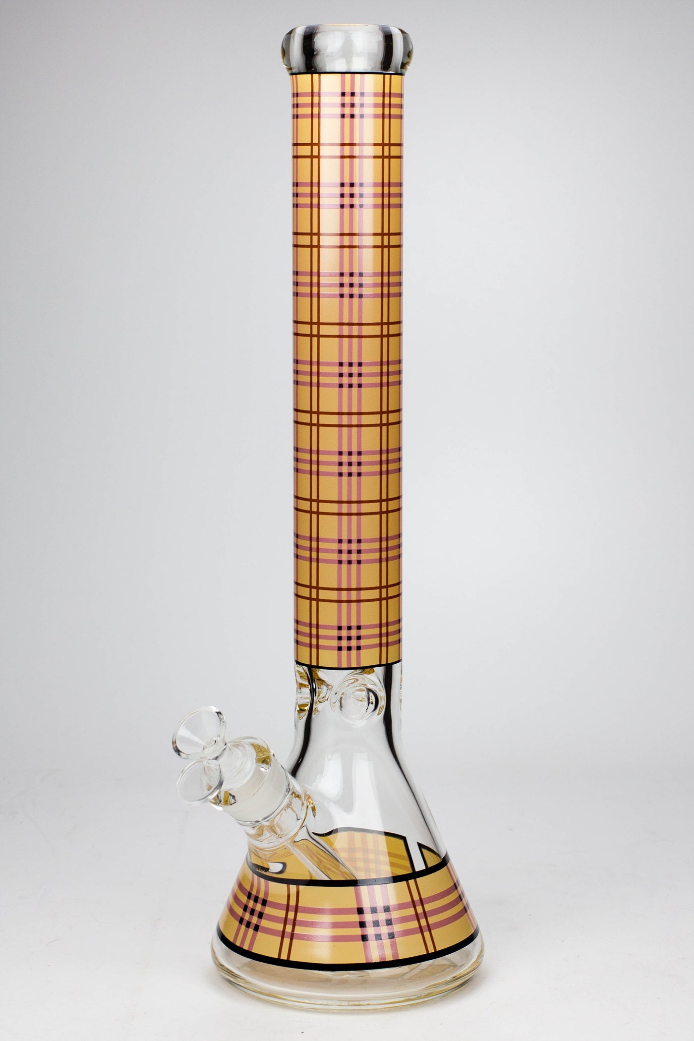 17.5" Check pattern 9 mm glass beaker bong_2