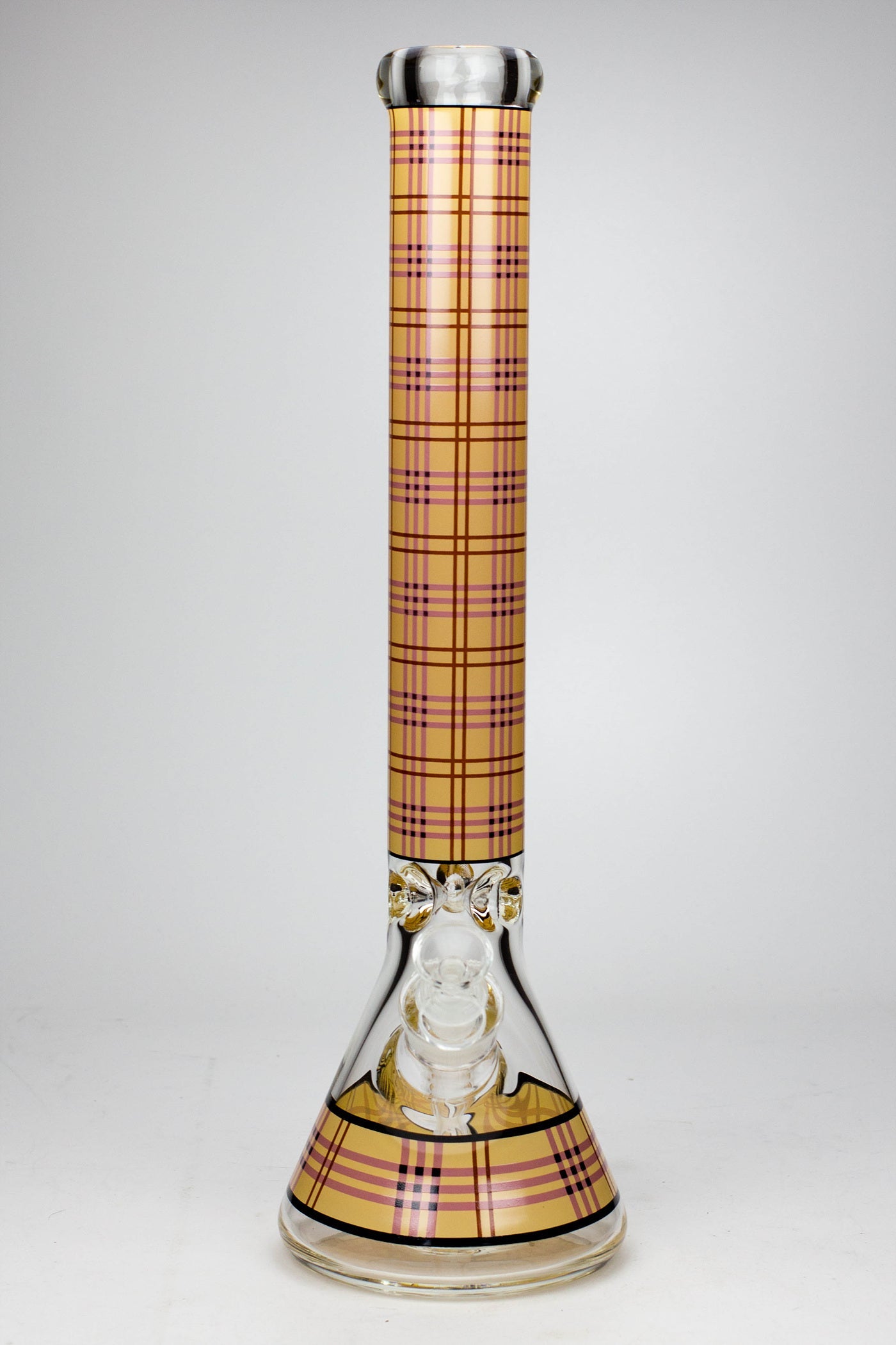 17.5" Check pattern 9 mm glass beaker bong_7