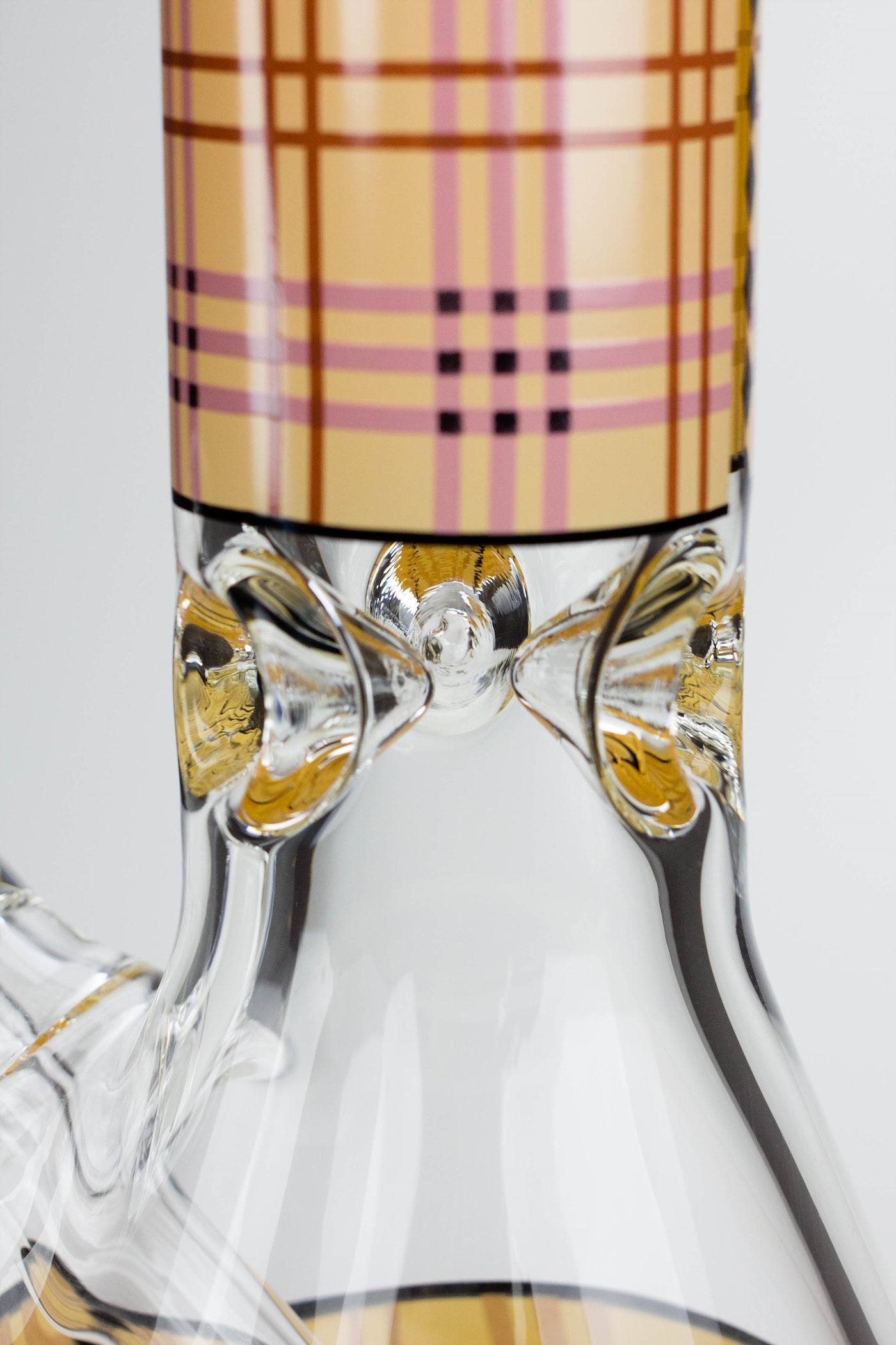 17.5" Check pattern 9 mm glass beaker bong_8