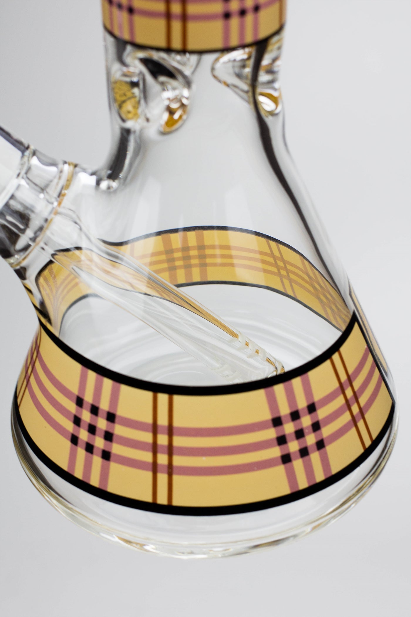 17.5" Check pattern 9 mm glass beaker bong_1