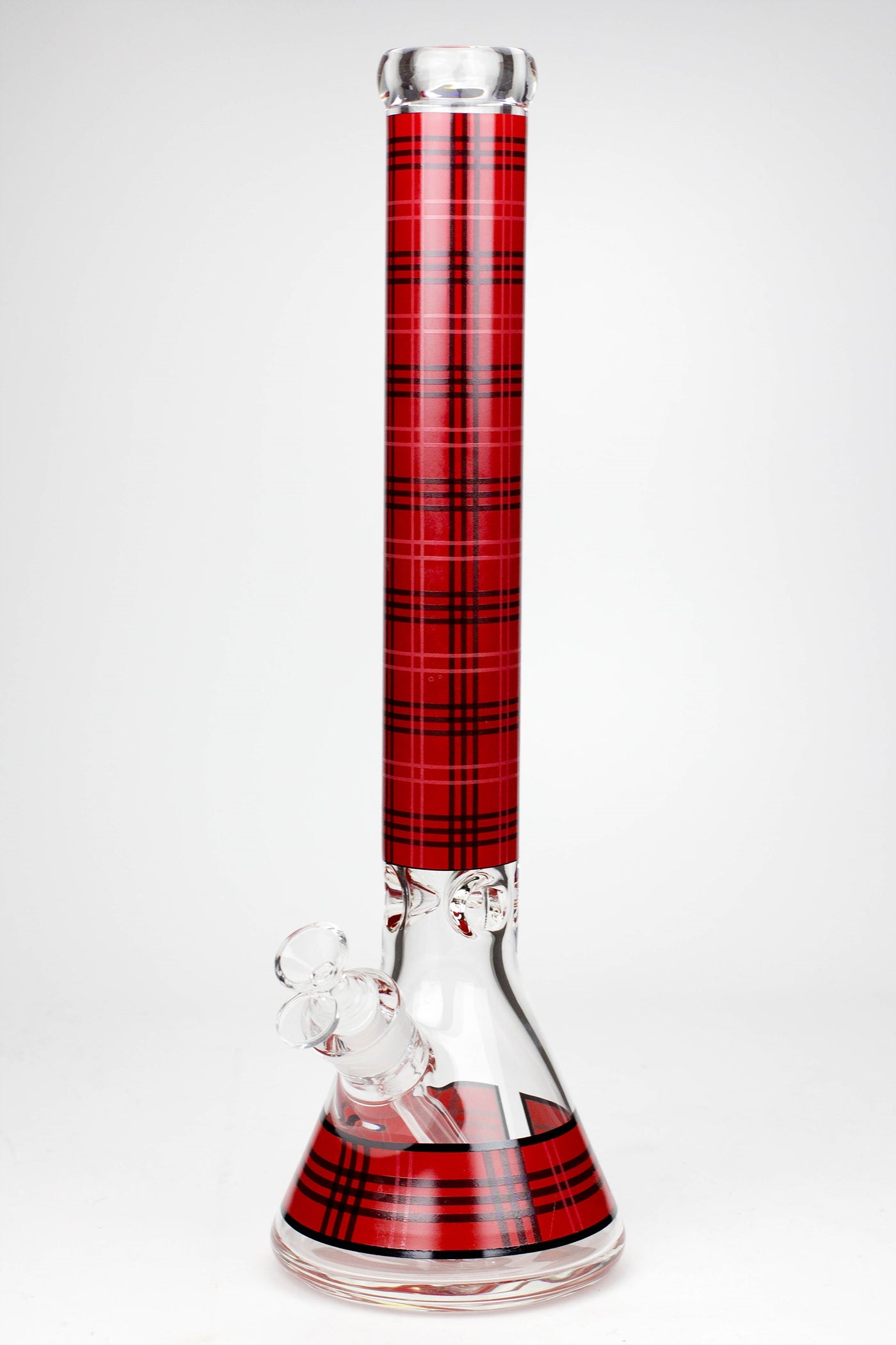17.5" Check pattern 9 mm glass beaker bong_3