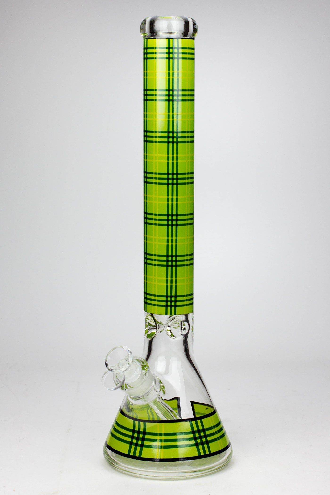 17.5" Check pattern 9 mm glass beaker bong_4