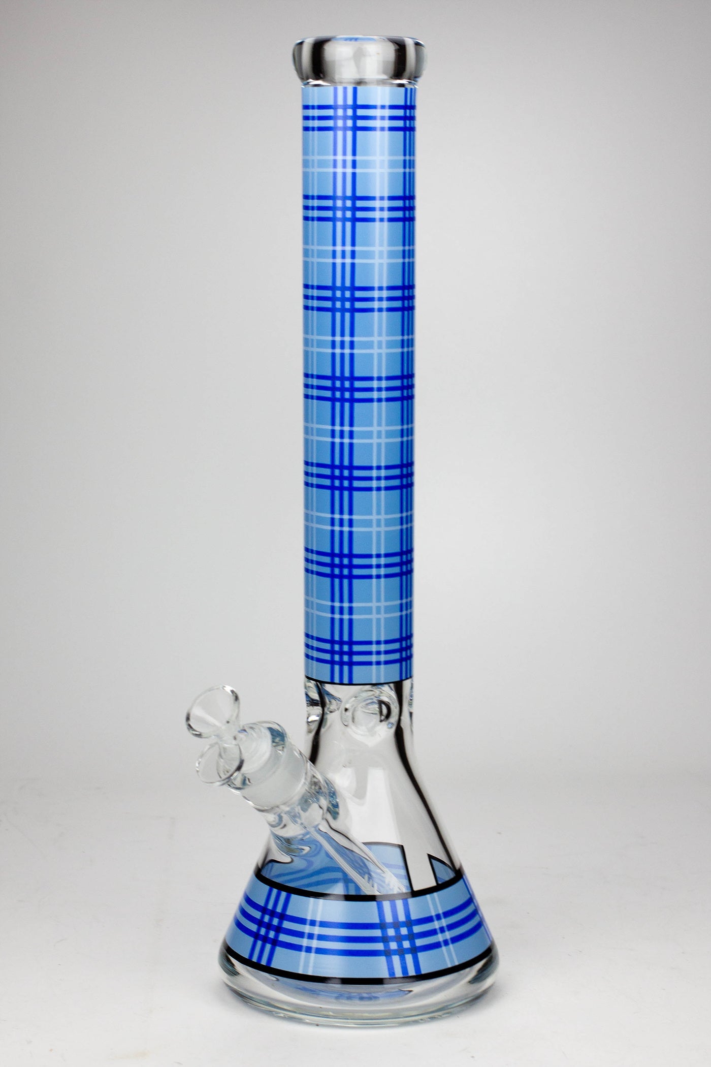 17.5" Check pattern 9 mm glass beaker bong_5