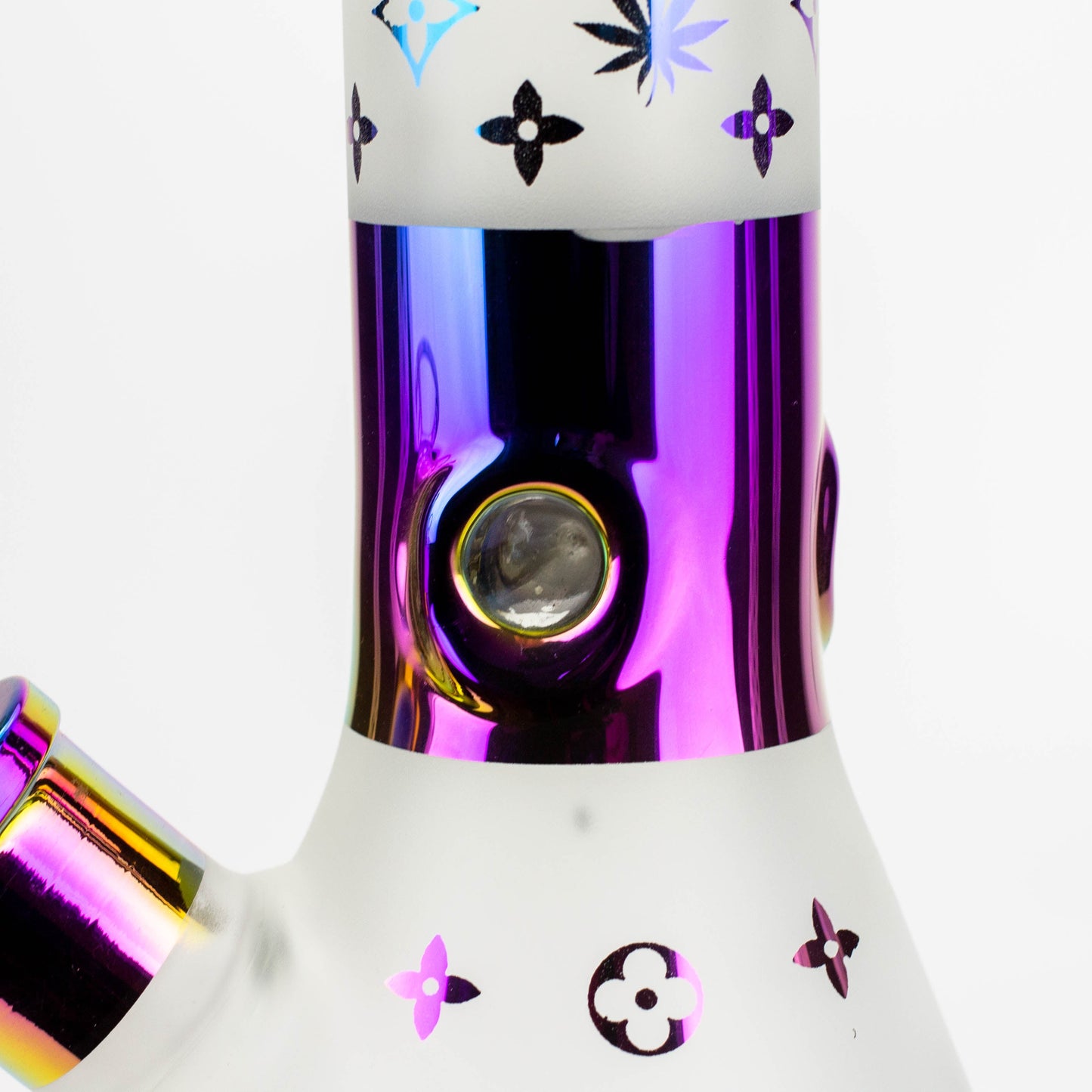 17.5" Luxury Pattern 7 mm frosted glass beaker bong_11