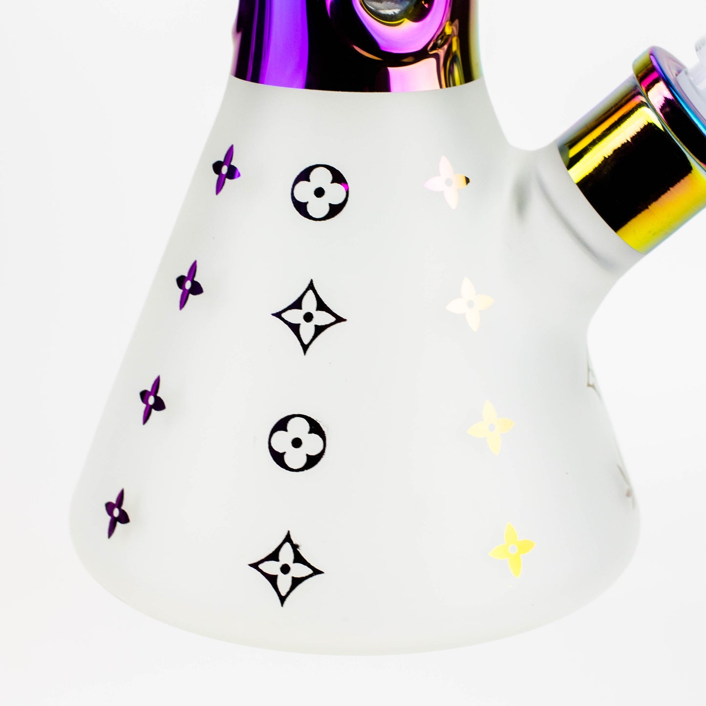 17.5" Luxury Pattern 7 mm frosted glass beaker bong_2
