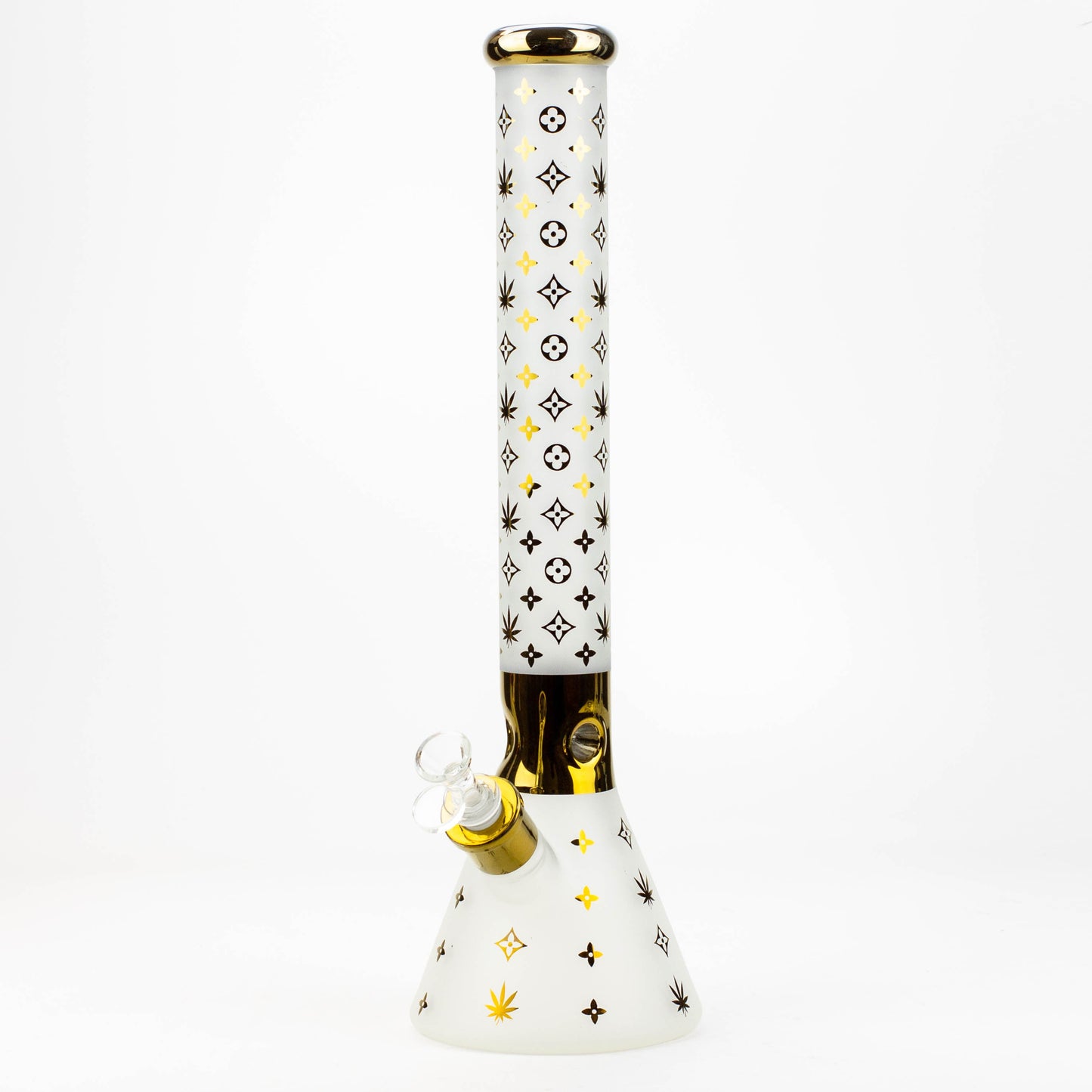 17.5" Luxury Pattern 7 mm frosted glass beaker bong_5