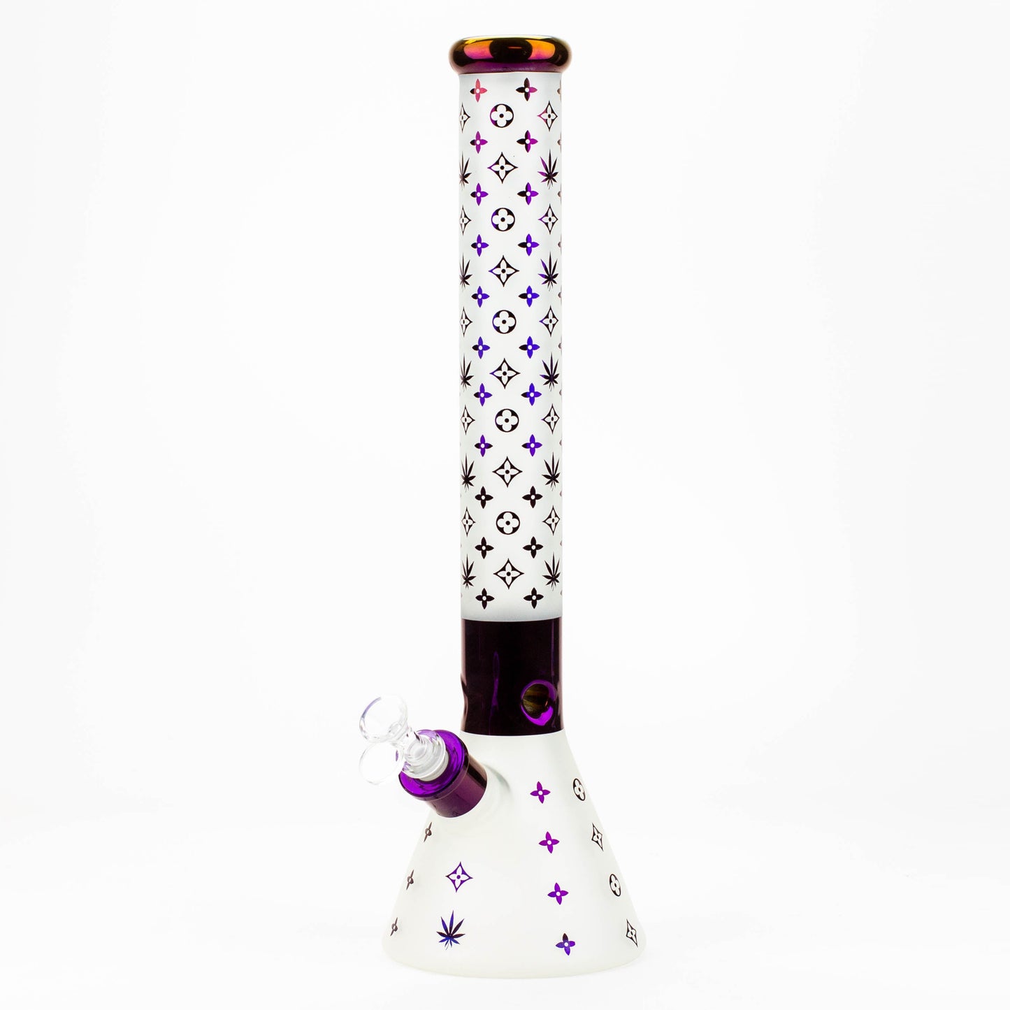 17.5" Luxury Pattern 7 mm frosted glass beaker bong_7
