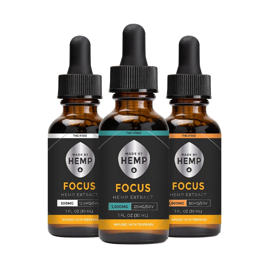 Made by Hemp FOCUS Hemp Extract (1oz, 500-2000mg CBD)💧