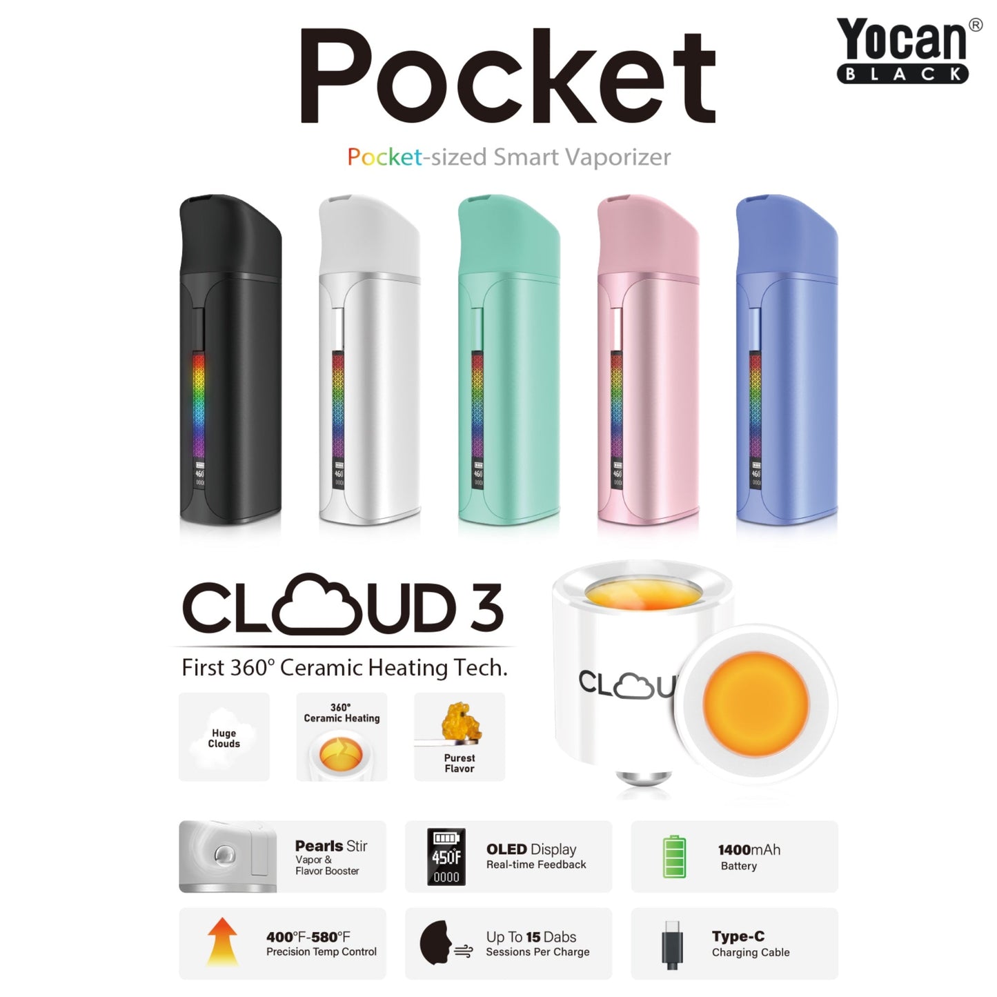 Yocan Black Pocket Concentrate Vaporizer 🍯