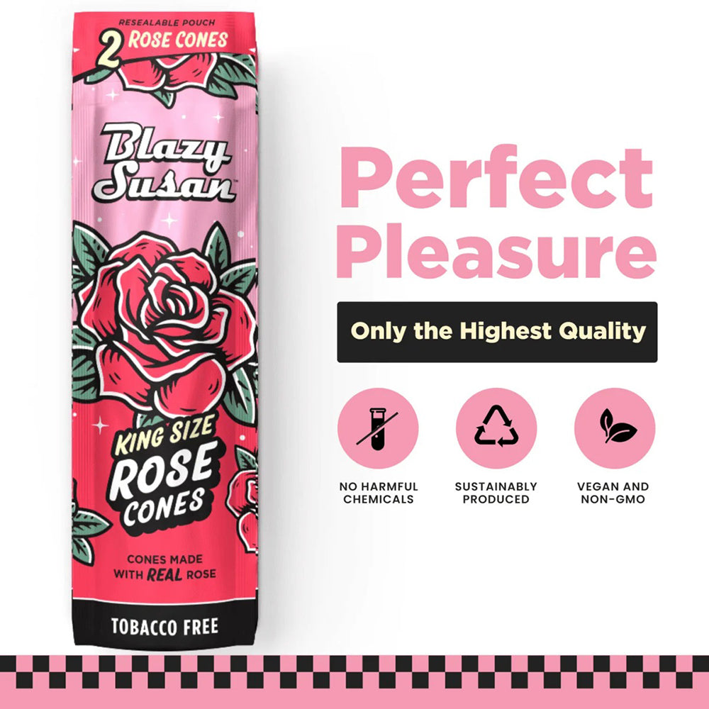 Blazy Susan King Size Pre-Rolled Rose Cones (Box of 10 x 2-Packs)