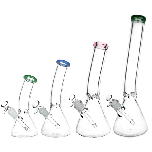 Classic Bent Neck Glass Beaker Bongs - Colors Vary