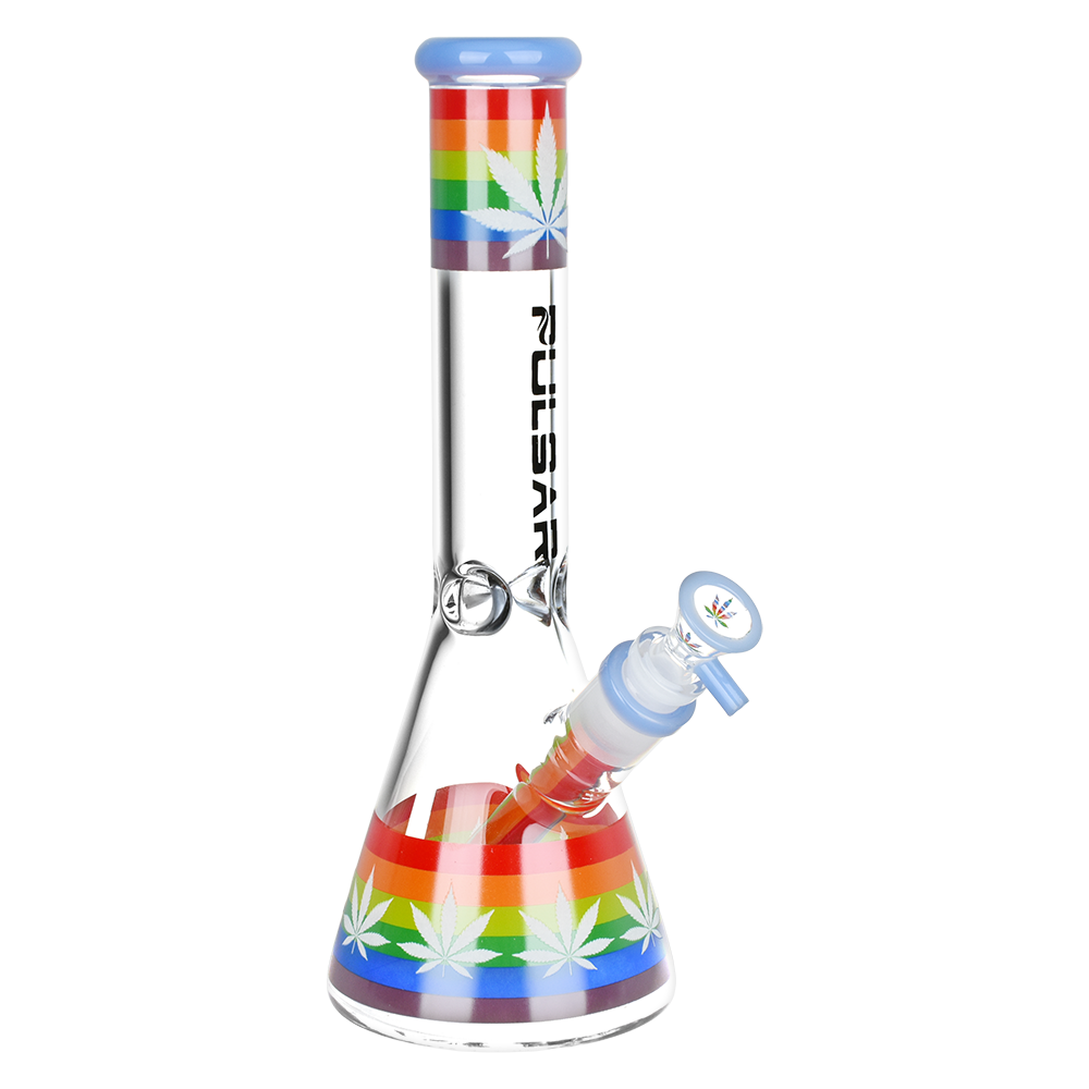 Pulsar 10” Rainbow Pride Glass Beaker Bong