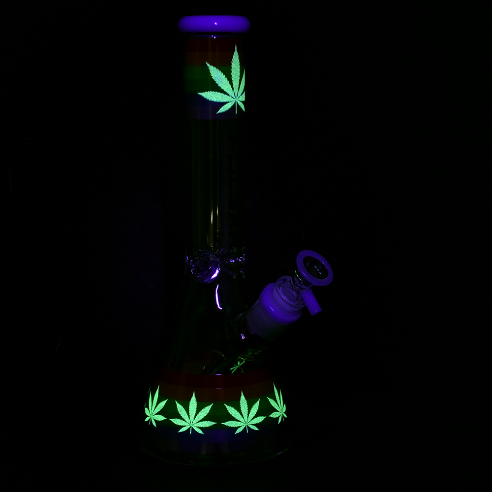Pulsar 10” Rainbow Pride Glass Beaker Bong