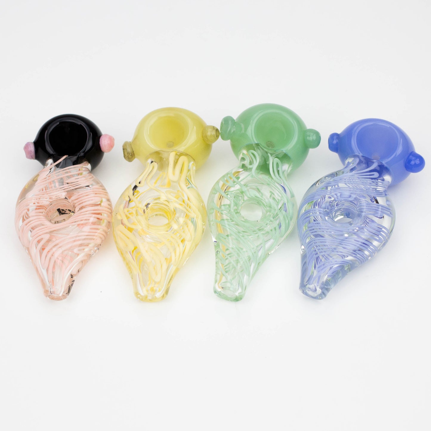 4.5" American color donut soft glass hand pipe [AM02]_0