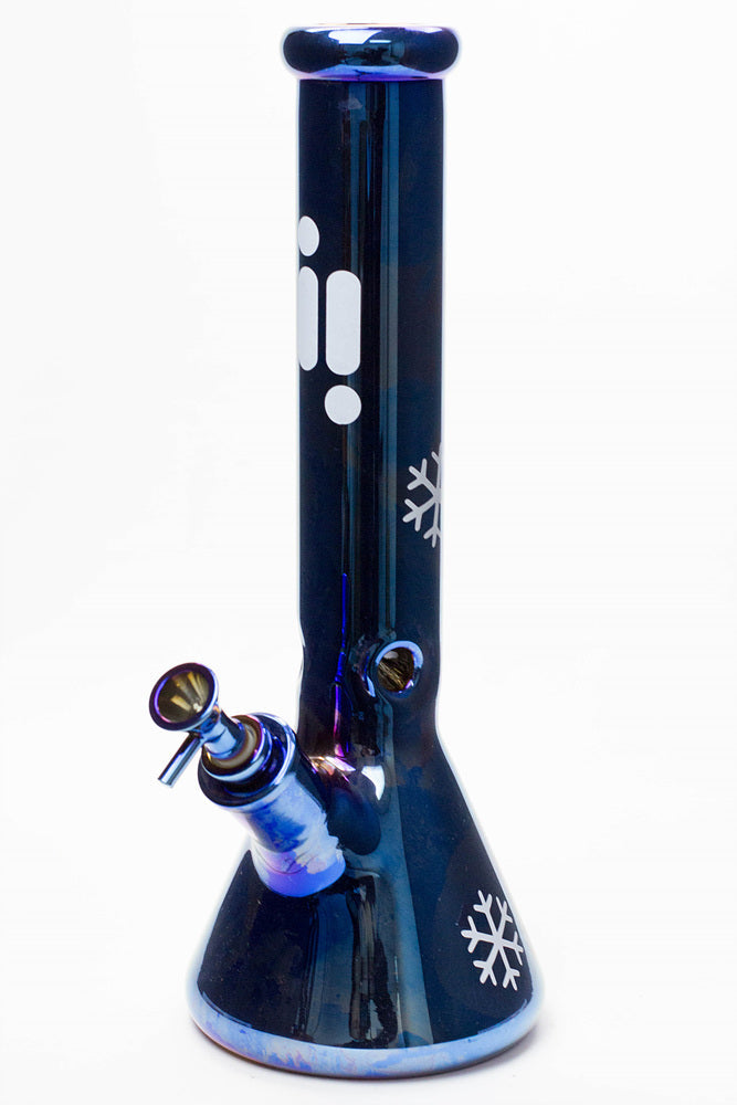 14" Infyniti Snowflake 7 mm metallic glass water bong_6