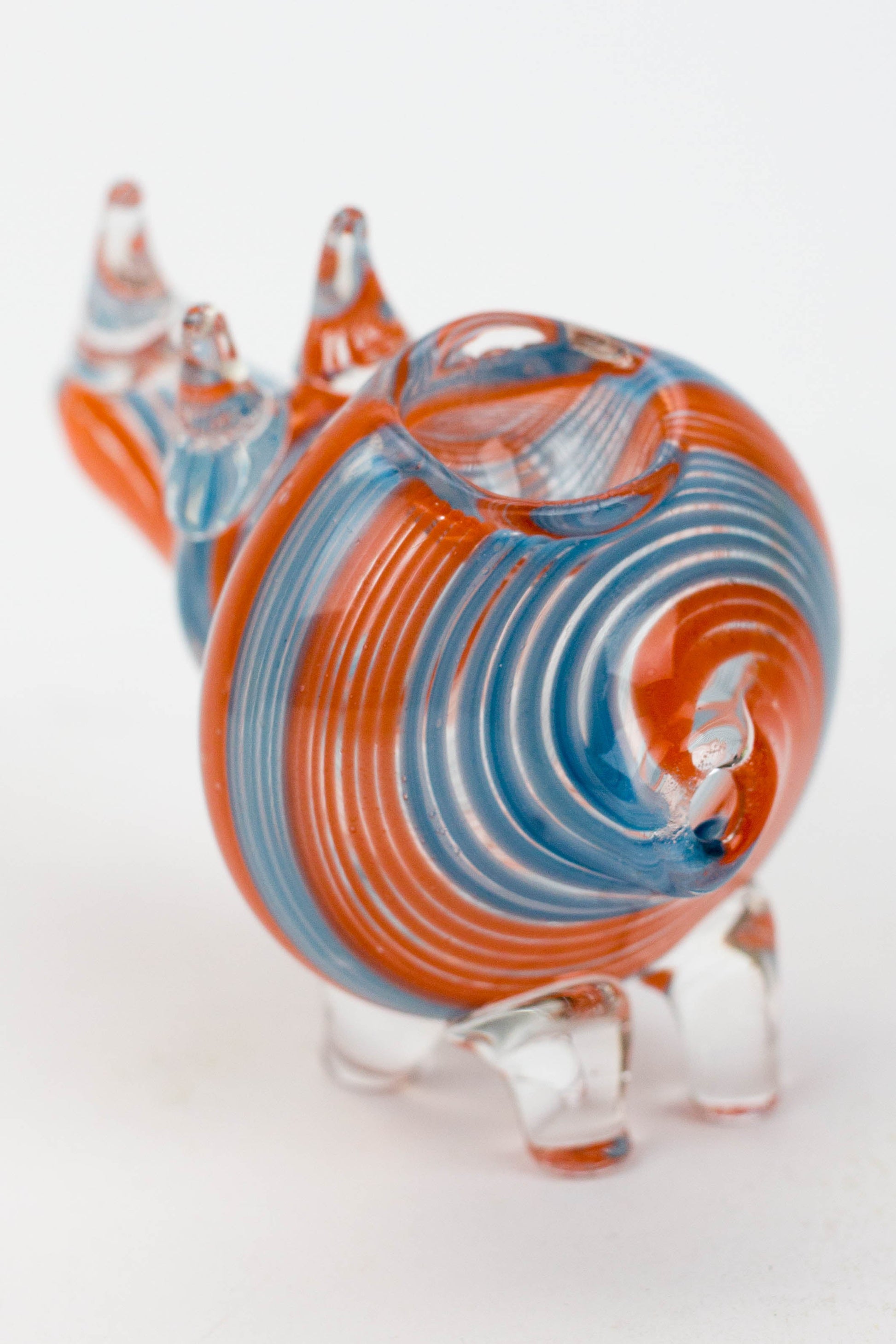 Standing Rhino glass hand pipe_5