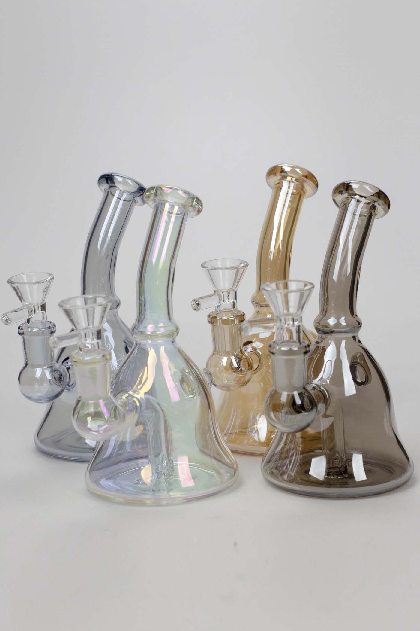 6" 2-in-1 fixed 3 hole diffuser bell Metallic tinted bubbler_7