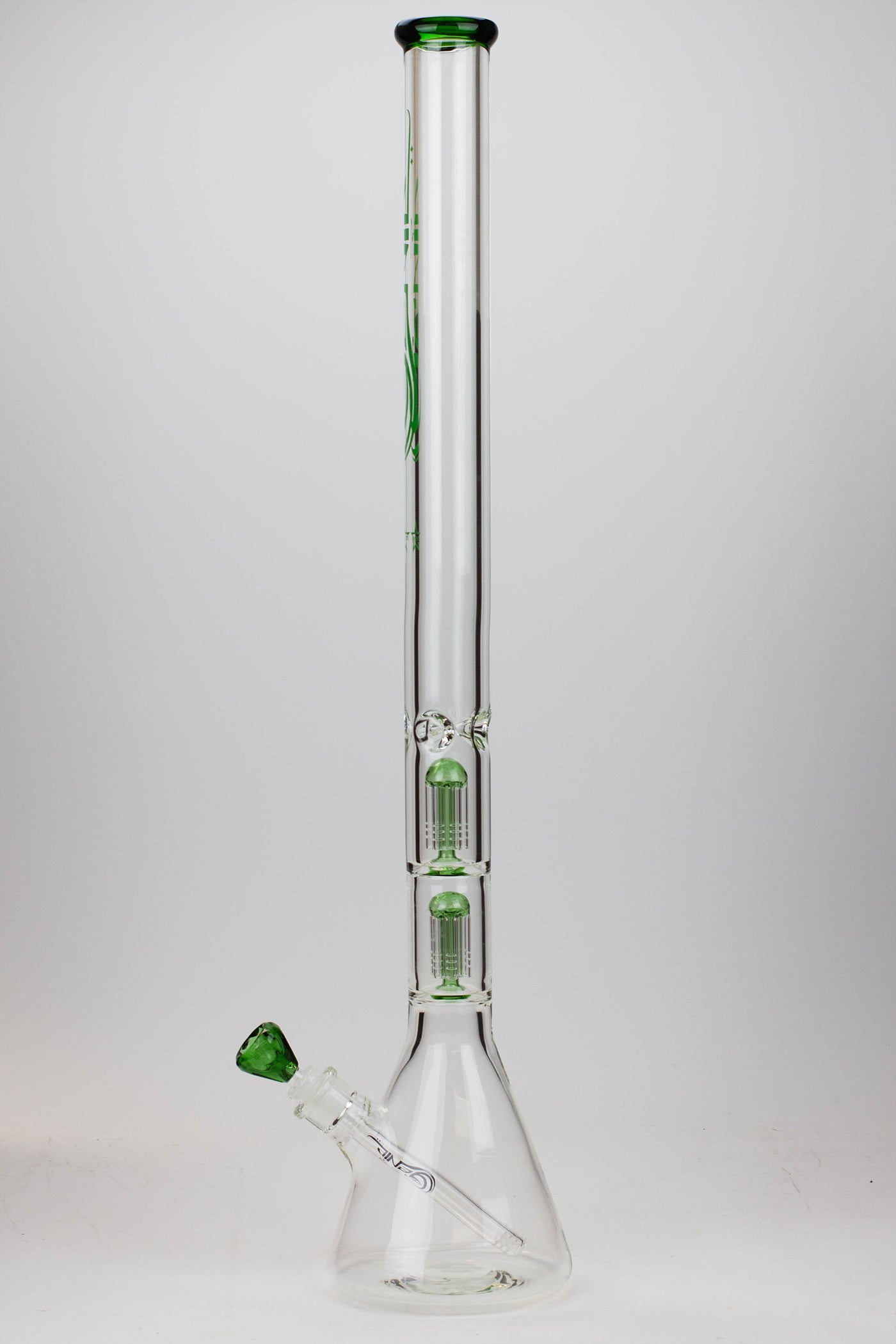 30" Genie 9 mm Dual tree arms beaker glass water bong_15