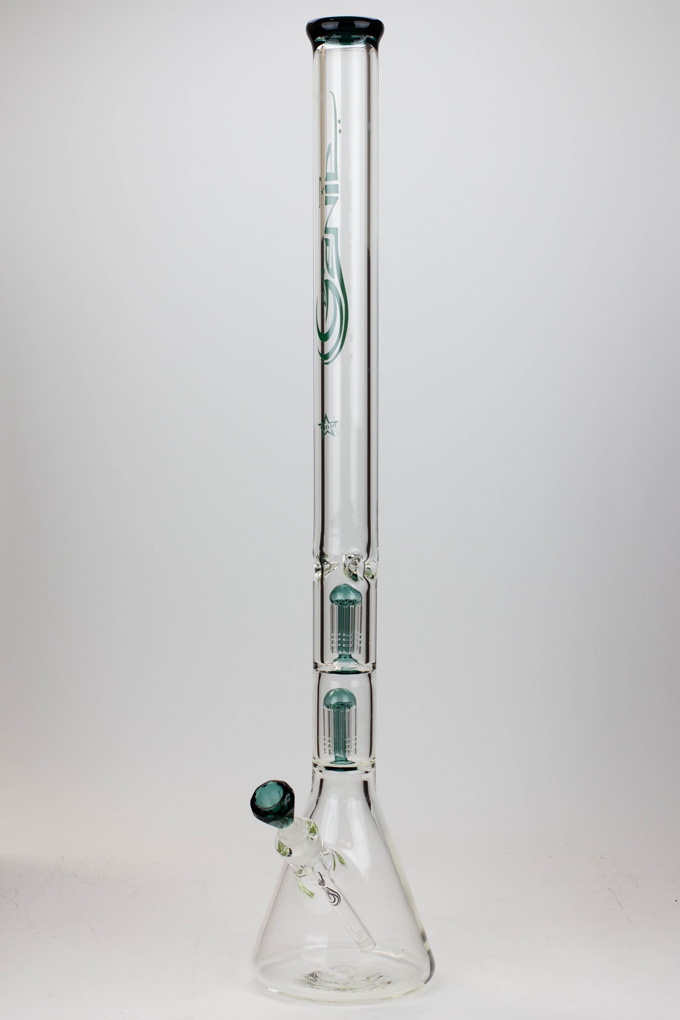 30" Genie 9 mm Dual tree arms beaker glass water bong_12