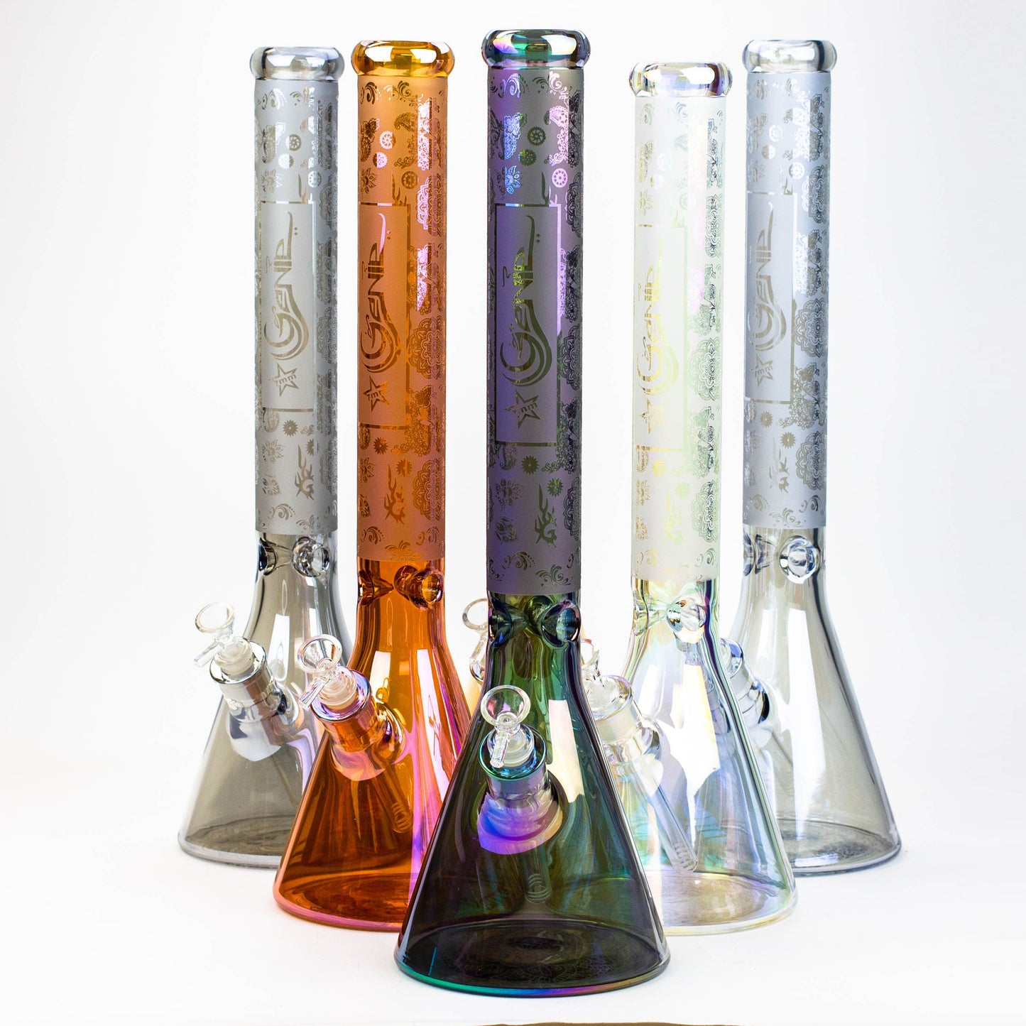 19" GENIE / 7 mm / Electroplated glass beaker bong_0