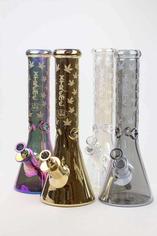 13" XTREME Glass / 7 mm / Electroplated Glass beaker Bong_0