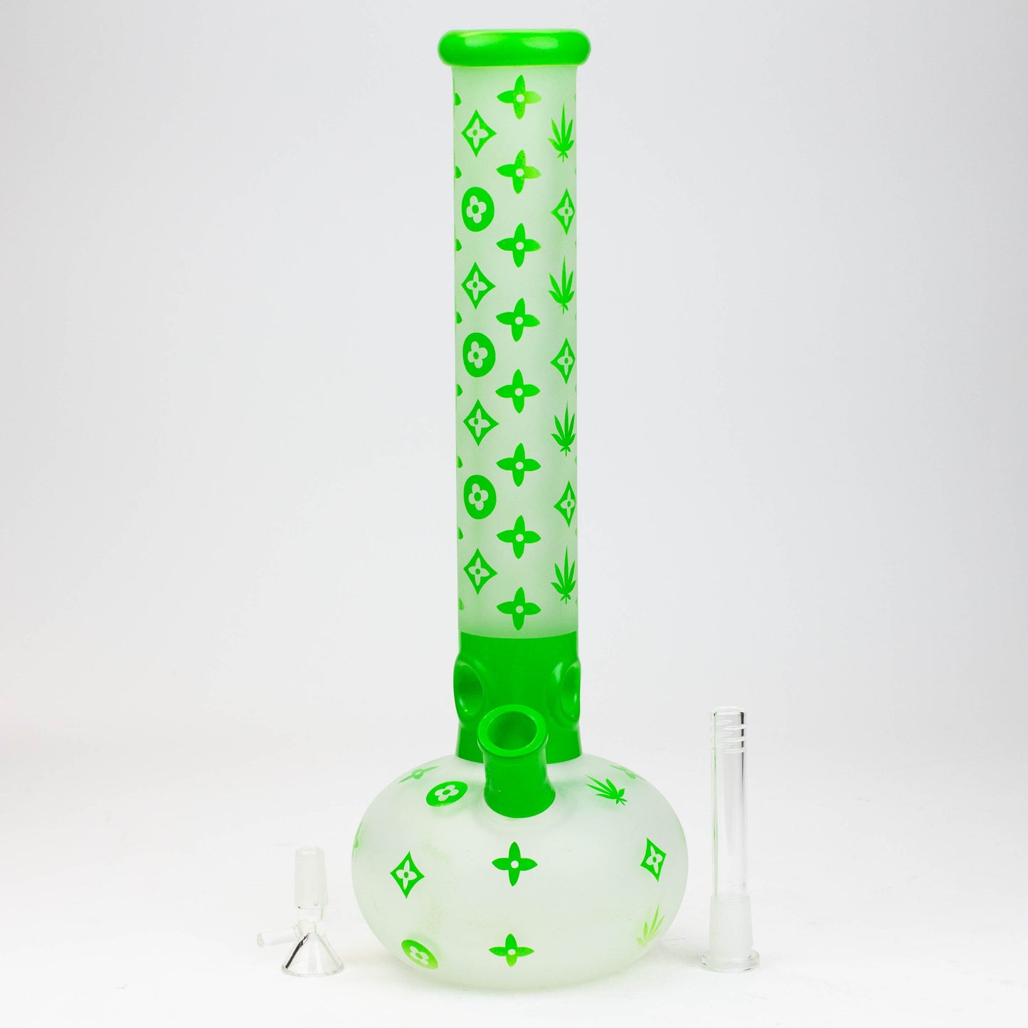 15.5" LX pattern 7 mm frosted glass water bong [AK-K3]_6