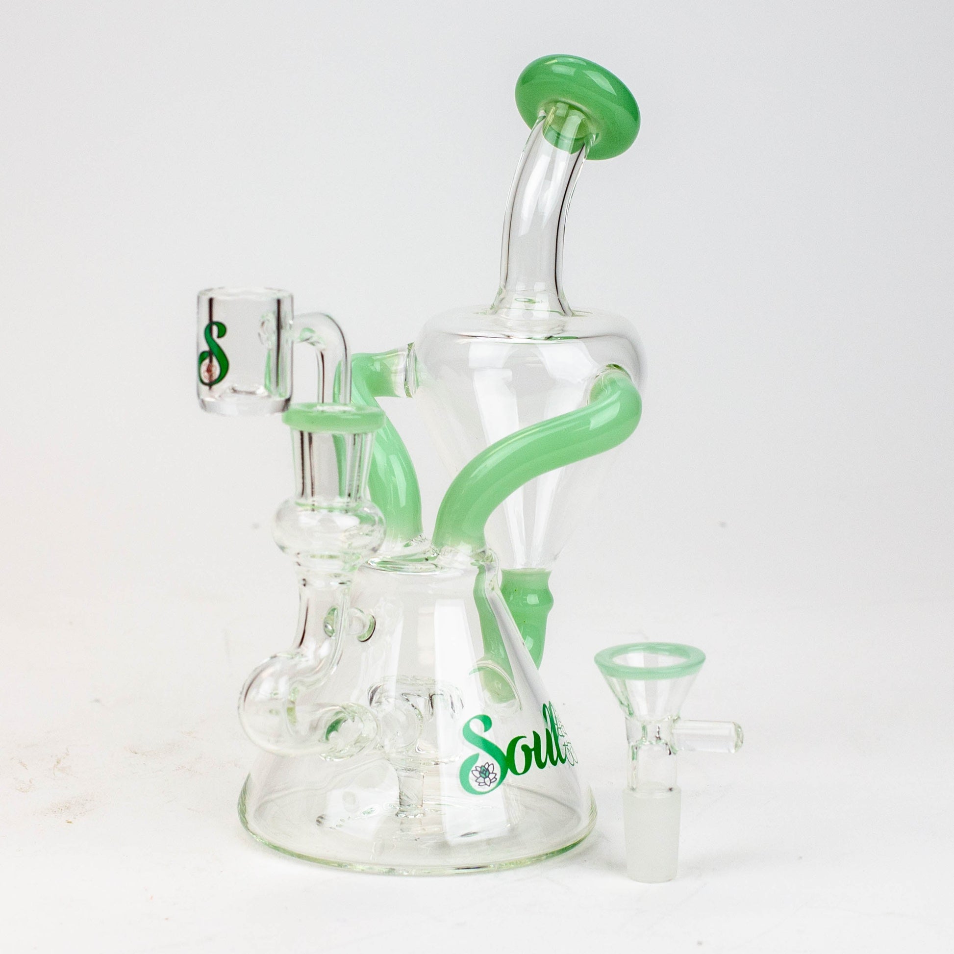 8" SOUL Glass 2-in-1 single chamber recycler bong_2