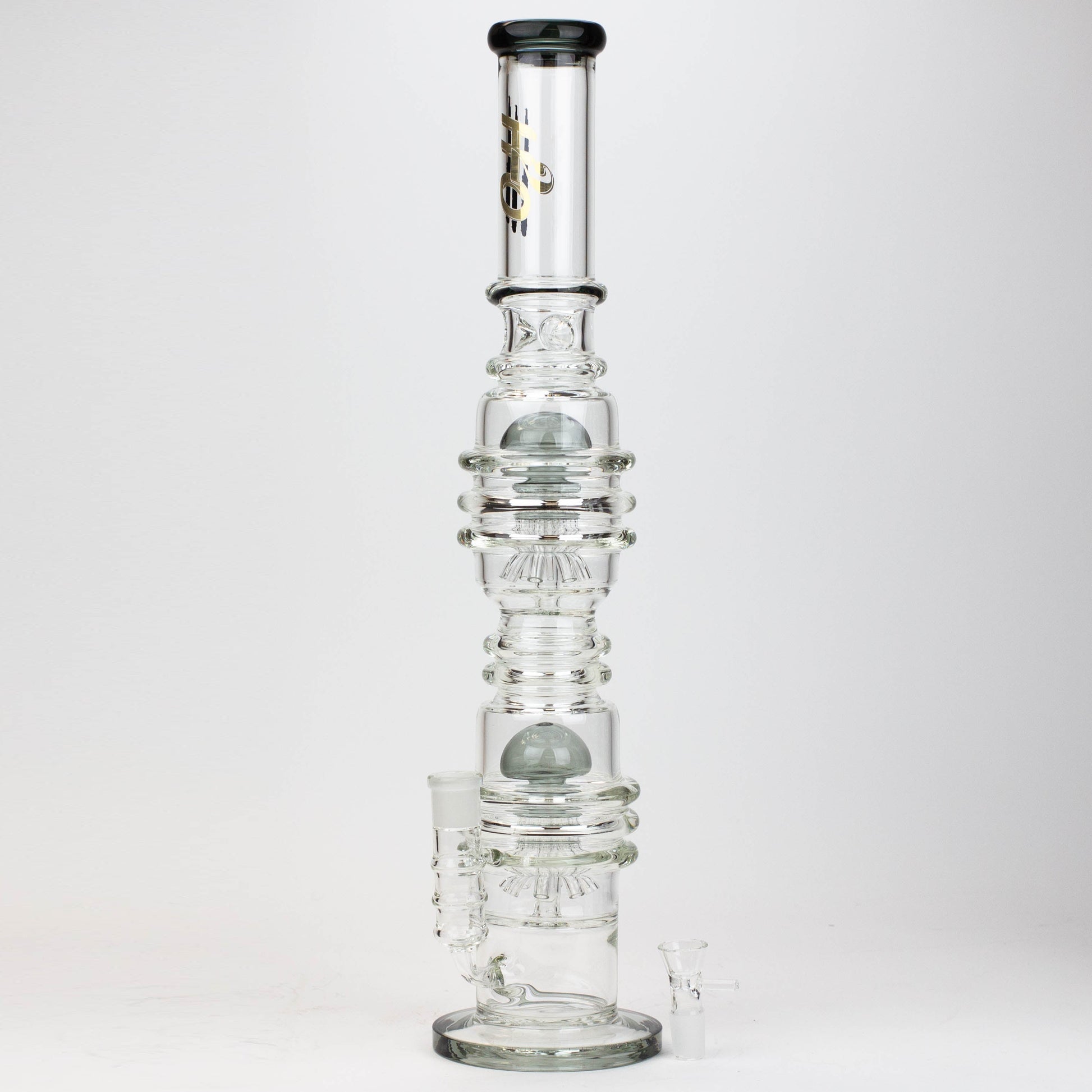 21" H2O  Dual percolator glass water bong [H2O-5004]_4