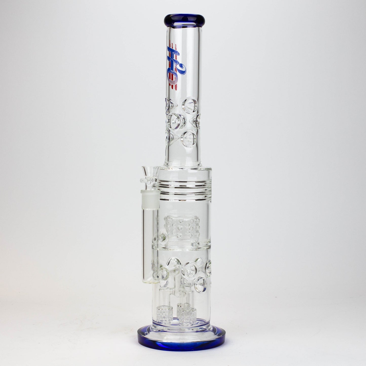 18" H2O glass water bong with thriple mini shower head diffuser [H2O-5007]_4