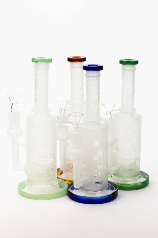 9.5" Sandblasting glass water bong with tire diffuser [Q14]_0