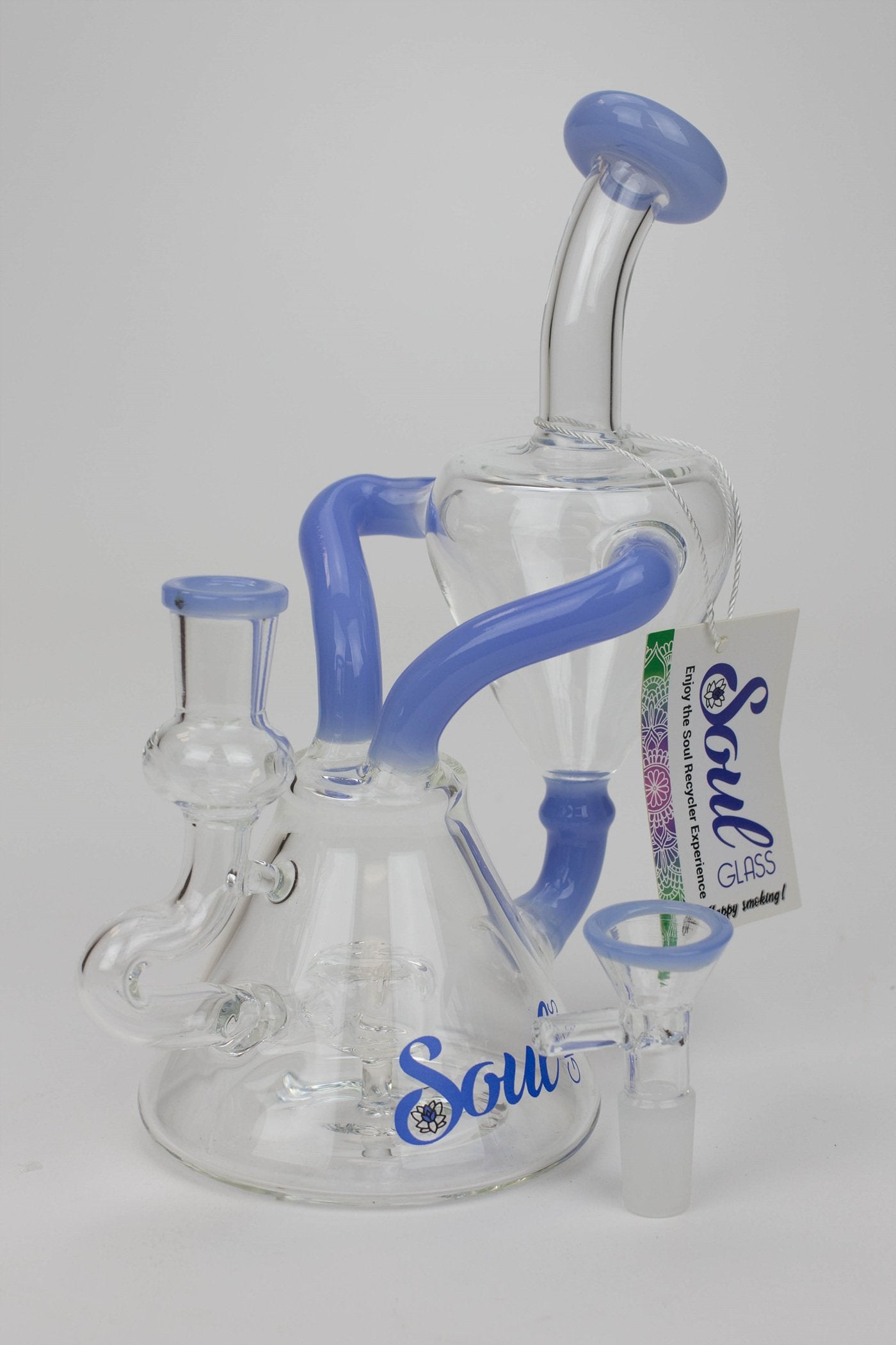 8" SOUL Glass 2-in-1 single chamber recycler bong_6